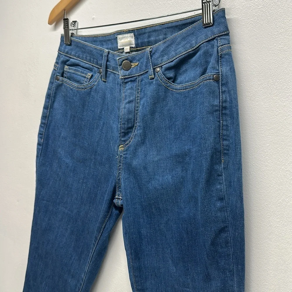 Ann Mashburn Jeans Straight Leg 5 Pocket Denim Pants Cotton Stretch Blue Size 27